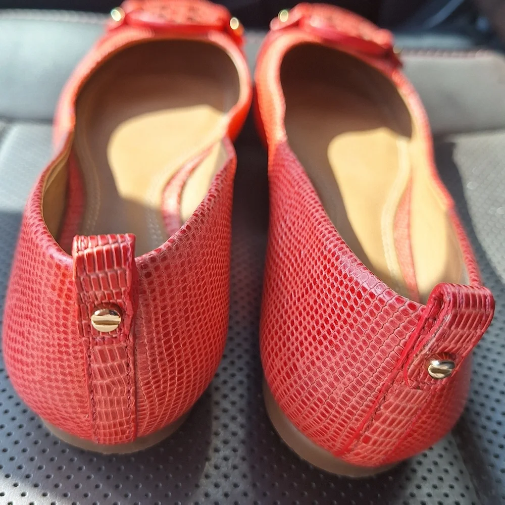 Like New Tory Burch Snakskin Mini‎ Miller Flats